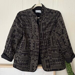 Vintage Alfred Dunner Black Embroidered Boxy Jacket